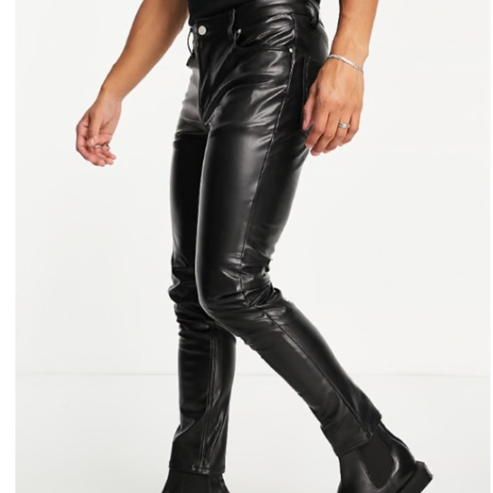 Sleek Black Faux Leather Pants